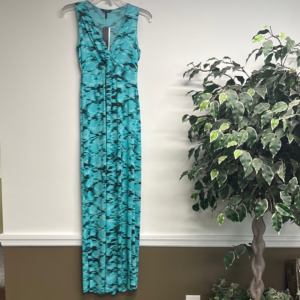 Daisy Fuentes Teal Patterned Dress